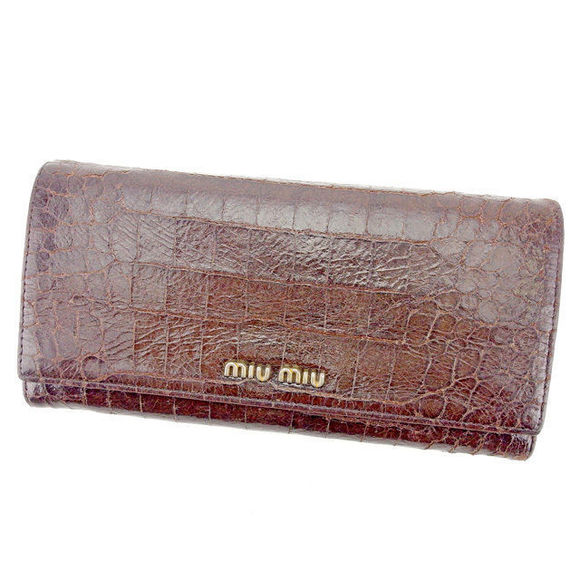 Miu Miu long wallet brown crocodile - Picture 1 of 6